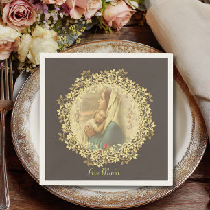 Blessed Virgin Mary with Child Jesus Napkin