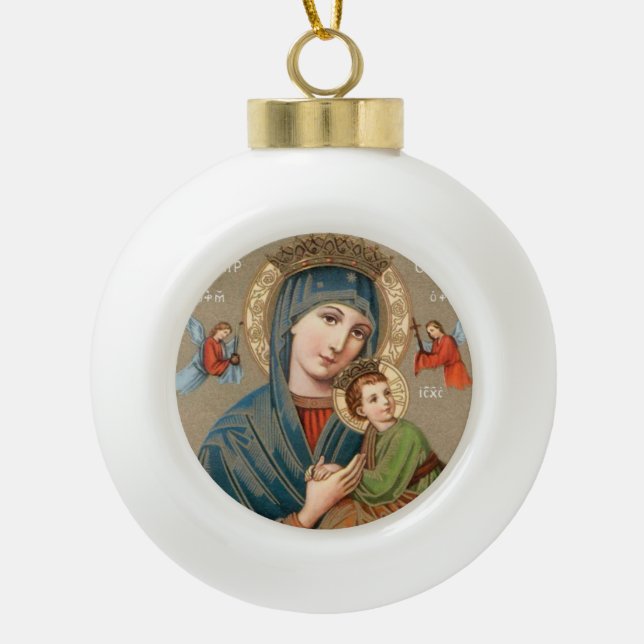 Blessed Virgin Mary with Child Jesus Ornament (Front)