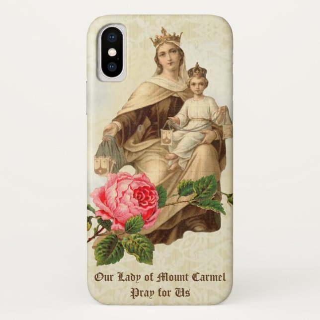 Blessed Virgin Mother Mary Mount Carmel Case-Mate iPhone Case (Back)