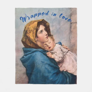 Blessed Virgin with Christ Child Fleece Blanket