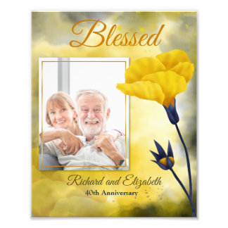 Blessed Wedding or Anniversary Photo Portrait Print