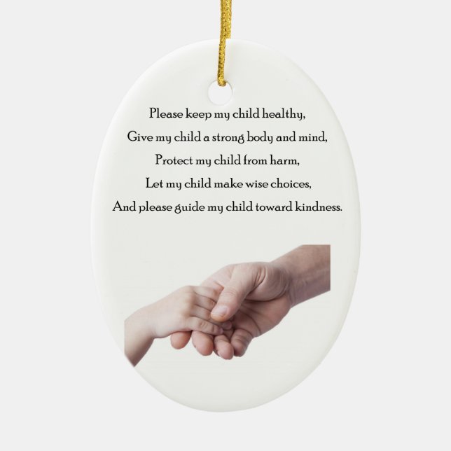 Blessed with a child ceramic tree decoration (Front)