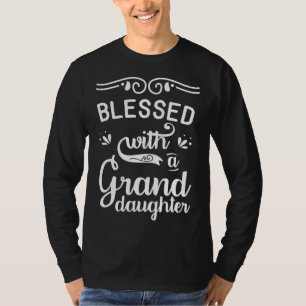 Blessed with Granddaughter Baby Announcement Revea T-Shirt