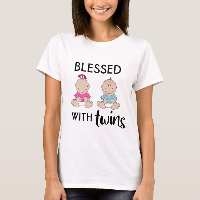 Blessed with Twins // New Mother T-Shirt (Front)