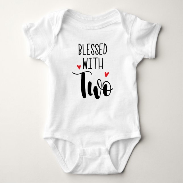Blessed With Two Twins Baby Bodysuit (Front)