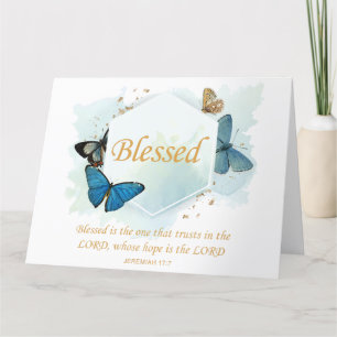 Blessed – Women's Christian Faith Butterfly Verse Thank You Card