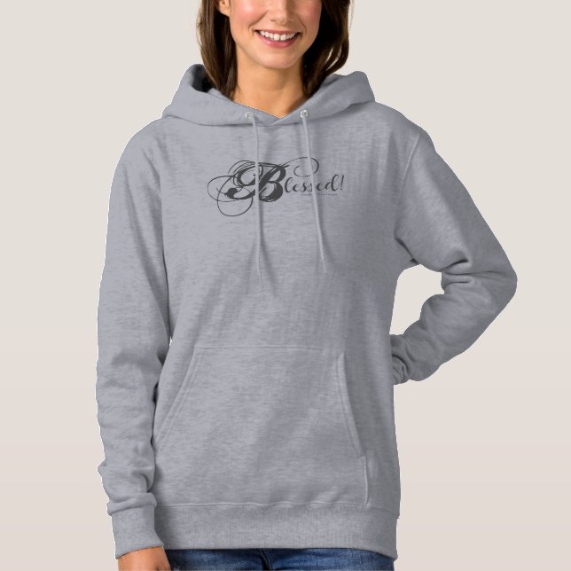 Blessed! Women's Hoodie (Grey/Charcoal) (Front)