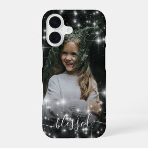 Blessed Your Photo Surrounded by Sparkle Stars iPhone 16 Case