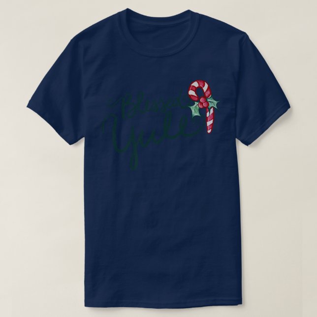 Blessed Yule Candy Cane120 T-Shirt (Design Front)