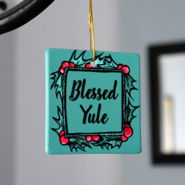 Blessed Yule Ceramic Ornament (Creator Uploaded)