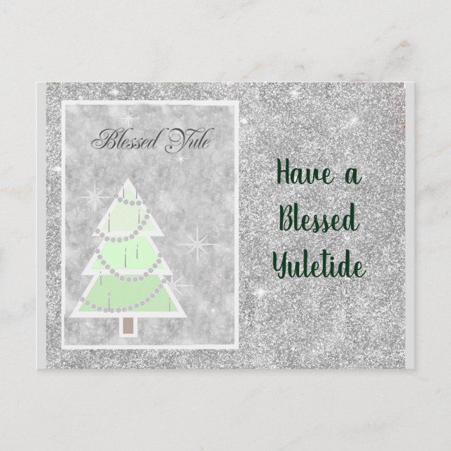 Blessed Yule Holiday Postcard (Front)