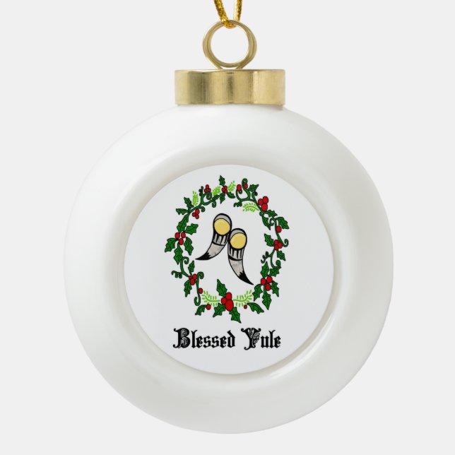 Blessed Yule Norse Pagan Ornaments (Front)