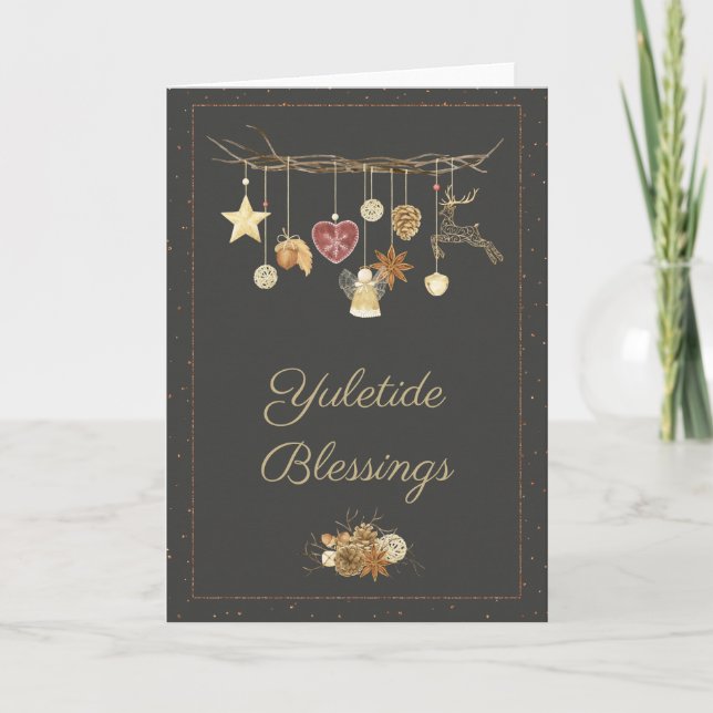 Blessed Yule Sabbat Greeting Card (Front)