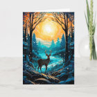Blessed Yule Winter Solstice Stag in the Forest