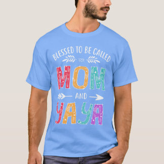 Blessedo Be Called Mom and Yaya Funny Grandma Moth T-Shirt