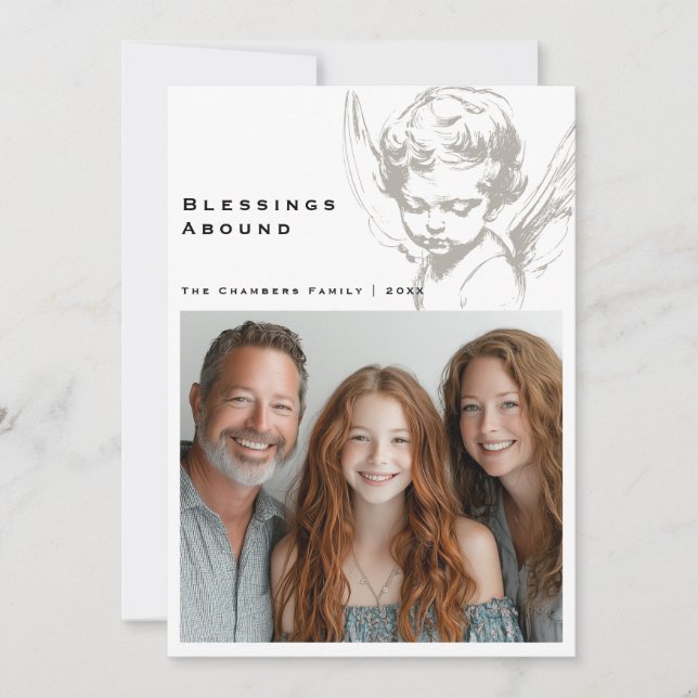 Blessigns Abound Religious Christmas Holiday Card (Front)