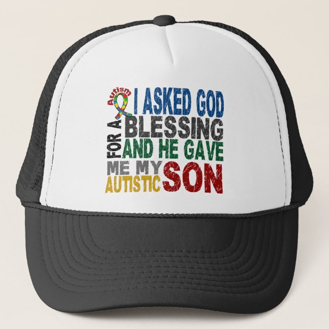 Blessing 5 SON Autism T-Shirts & Apparel Trucker Hat (Front)