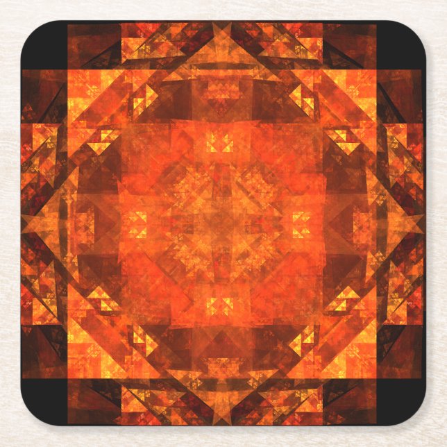 Blessing Abstract Art Square Paper Coaster (Front)