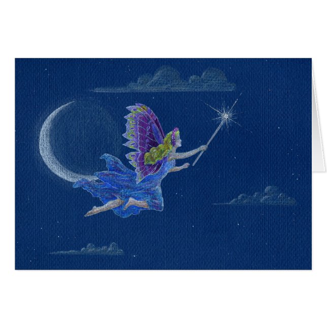 Blessing Fairy Coloured Pencil Drawing Card (Front Horizontal)