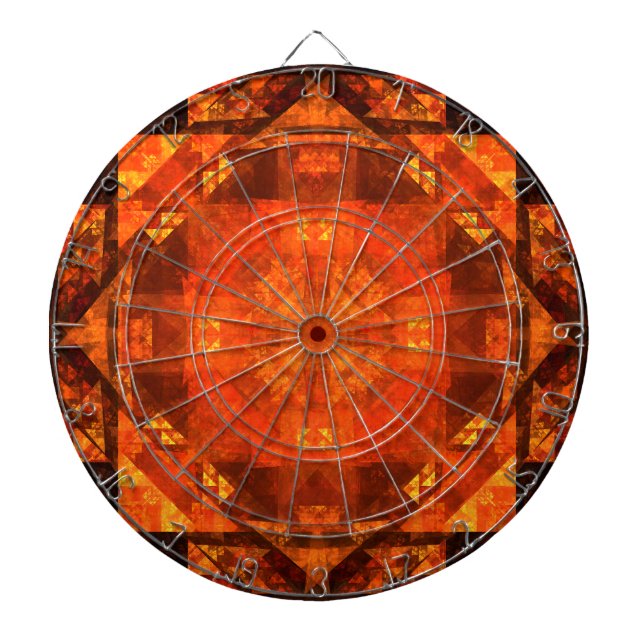 Blessing Fire Mandala Abstract Art Design Dartboard (Front)