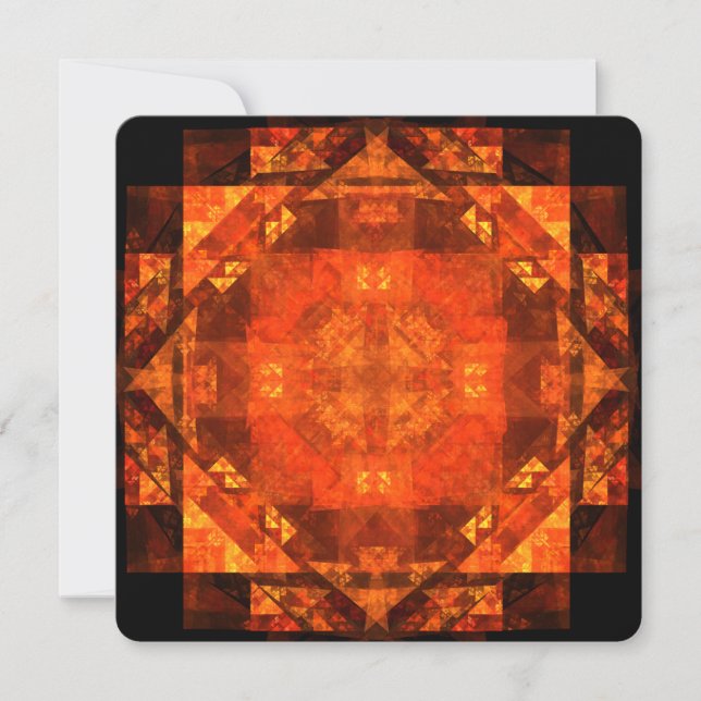 Blessing Fire Mandala Abstract Art Design Invitation (Front)
