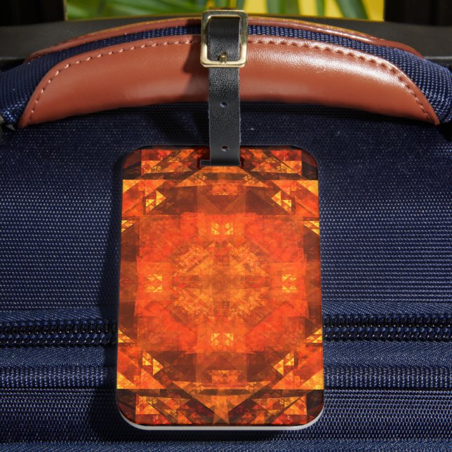 Blessing Fire Mandala Abstract Art Design Luggage Tag (Front Insitu 2)