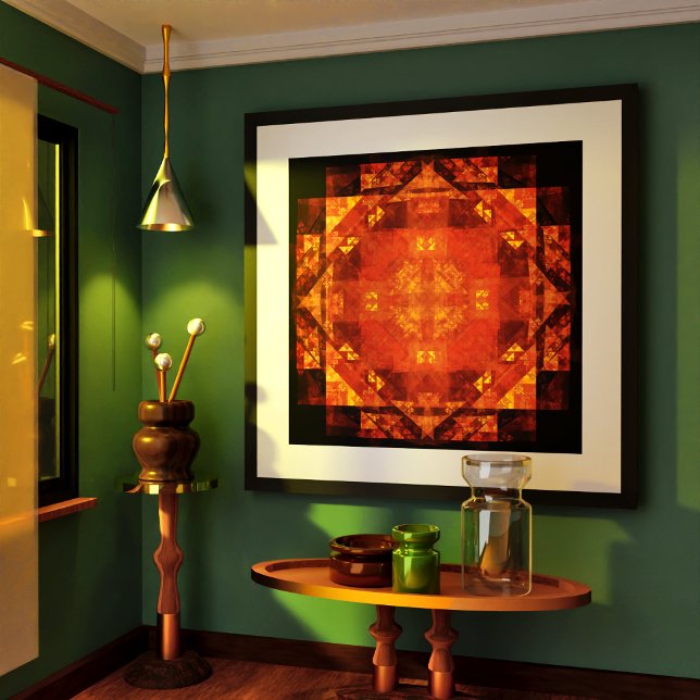 Blessing Fire Mandala Abstract Art Design Poster (Blessing Abstract Art Poster)