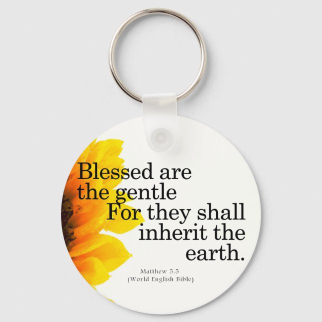 Blessing for Gentleness Matthew 5:5 Key Ring (Front)