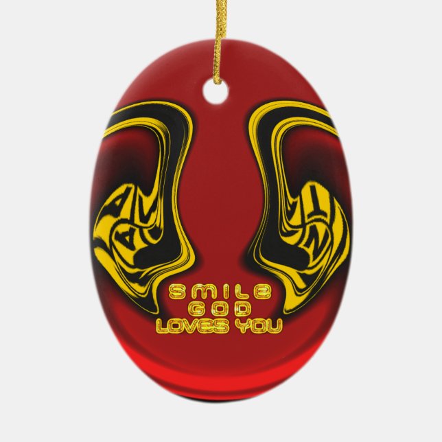 Blessing from Above: God's Love Spiritual Greeting Ceramic Tree Decoration (Front)