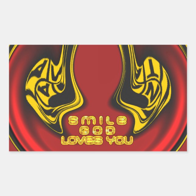 Blessing from Above: God's Love Spiritual Greeting Rectangular Sticker (Front)