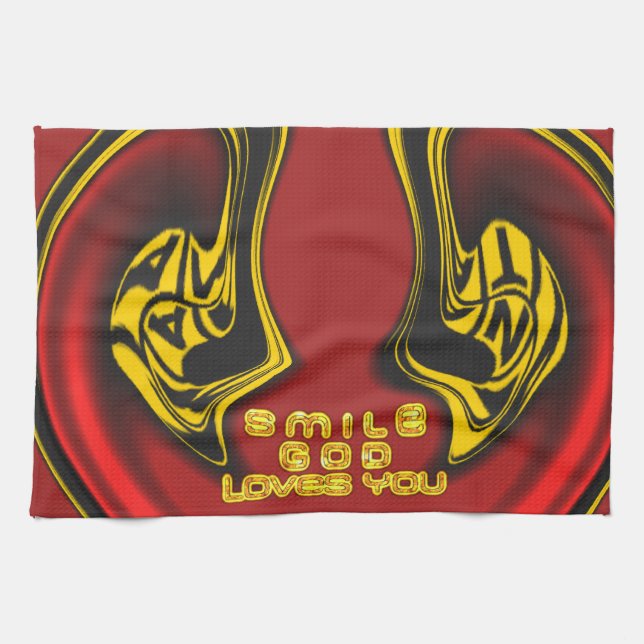 Blessing from Above: God's Love Spiritual Greeting Tea Towel (Horizontal)