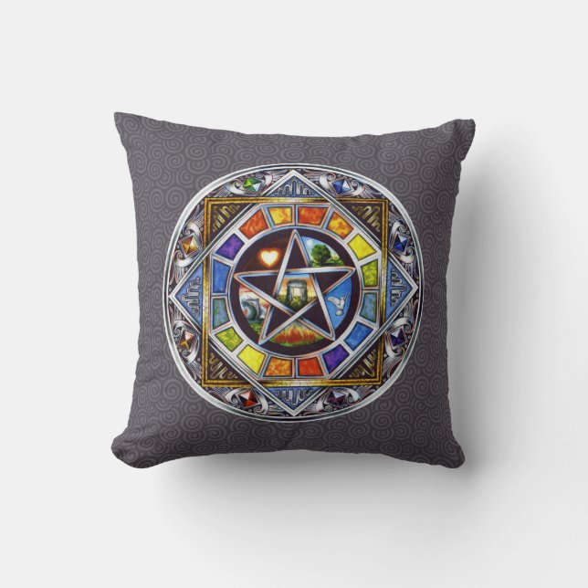 Blessing of Elements Throw Pillow (Front)