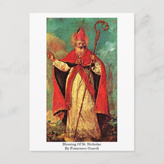Blessing Of St. Nicholas By Francesco Guardi Postcard (Front)