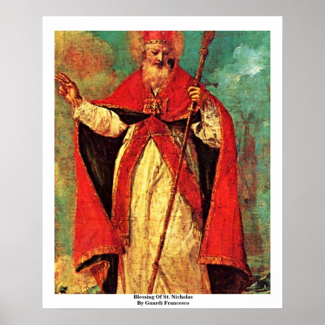 Blessing Of St. Nicholas By Guardi Francesco Poster (Front)