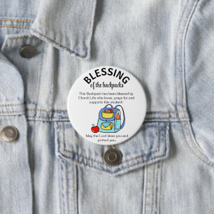 Blessing of the backpacks gift tags key ring 7.5 cm round badge