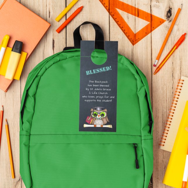 Blessing of the Backpacks Owl Church Prayer Door Hanger (Creator Uploaded)