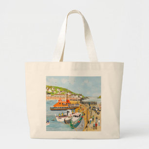Blessing of the Lifeboat at Mousehole Large Tote Bag