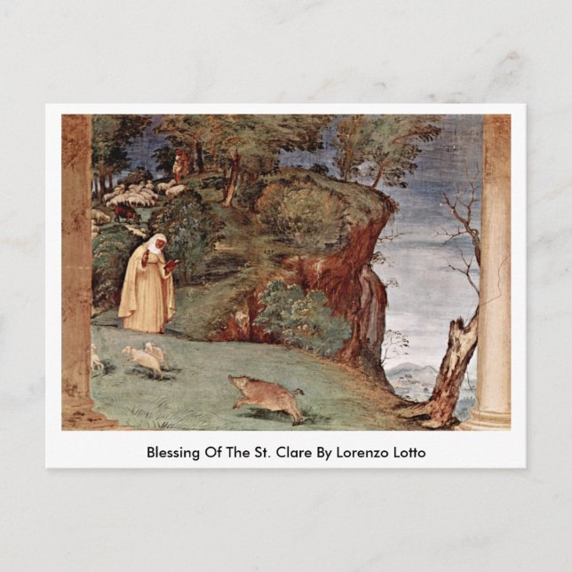 Blessing Of The St. Clare By Lorenzo Lotto Postcard (Front)