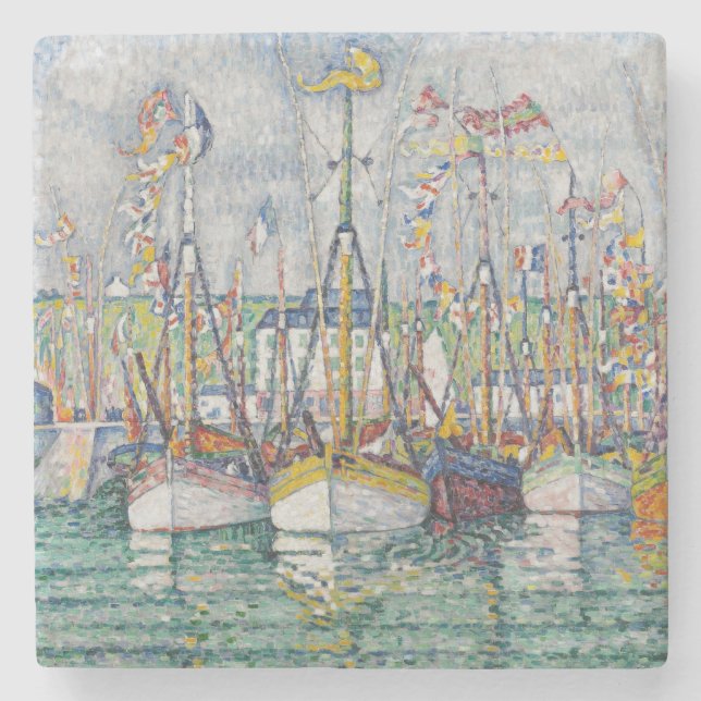 Blessing of the Tuna Fleet at Groix, 1923 Stone Coaster (Front)