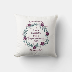 BLESSING PRAYER ANSWERING GOD   Floral Wreath Cushion