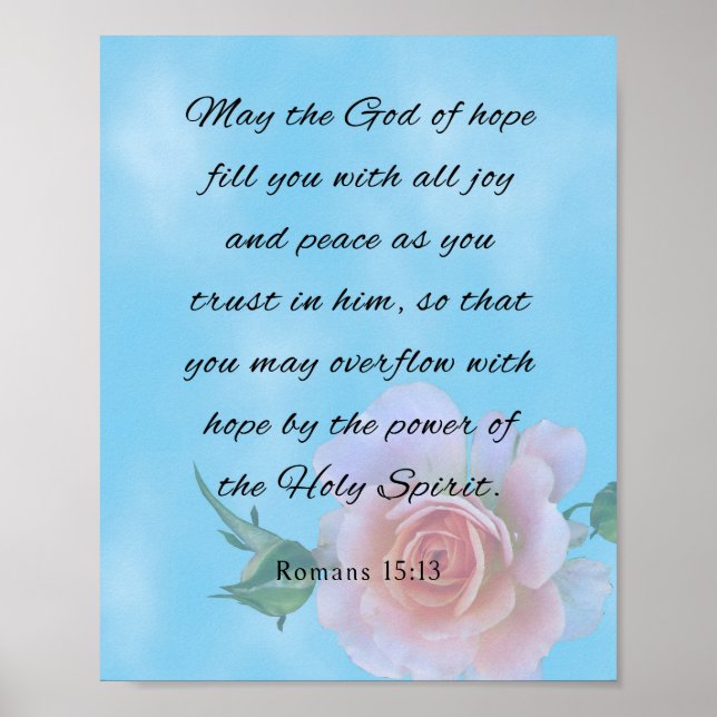 Blessing, Romans 15:13, Bible Verse Poster (Front)