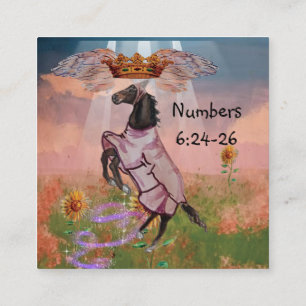 blessing scripture gods rays shining on horse illu square business card