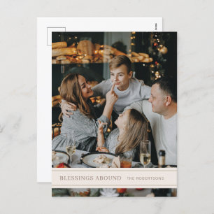 Blessings Abound Grosgrain Christmas Postcard