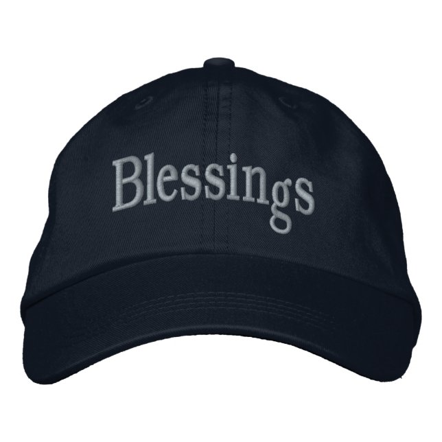 Blessings Adjustable Navy Positive Carry a Message Embroidered Hat (Front)