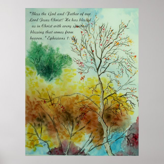 Blessings Autumn Watercolor Poster (Front)