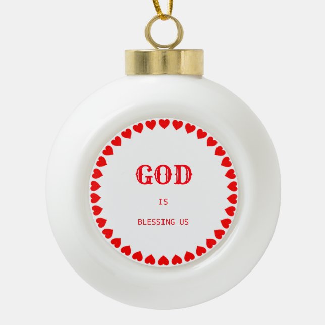 Blessings Ceramic Ball Christmas Ornament (Front)