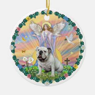 Blessings - English Bullding (white) Ceramic Tree Decoration