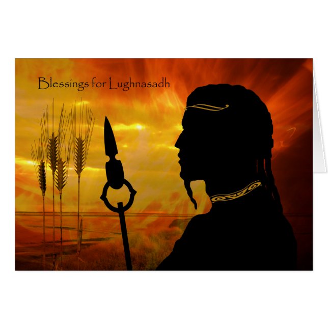 Blessings for Lughnasadh, Sun God Lugh and Wheat (Front Horizontal)