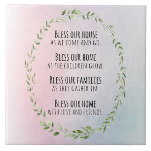 Blessings for your home and family pillar tile