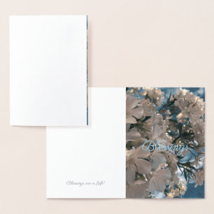 Blessings Natural Floral Stickers Foil Card